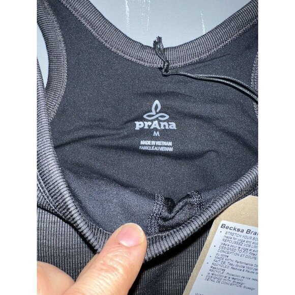 PRANA Becksa Bralette - NWT Dark Gray Size Medium Built In Bra Yoga Workout 1C - Picture 5 of 6